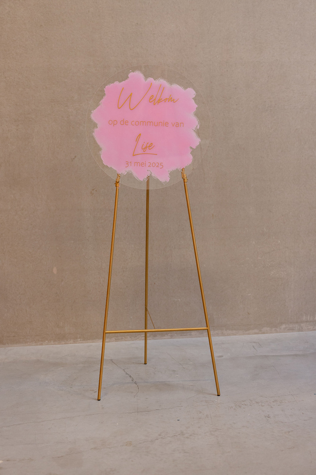 Welkomstbord acryl rond - kleur naar keuze